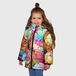 Куртка зимняя для девочки Сладкая жизнь, цвет: 3D-светло-серый — фото 2
