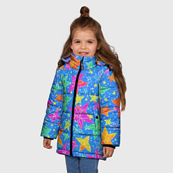 Куртка зимняя для девочки Морские мотивы, цвет: 3D-светло-серый — фото 2