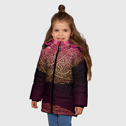 Куртка зимняя для девочки Пылающий орнамент, цвет: 3D-красный — фото 2