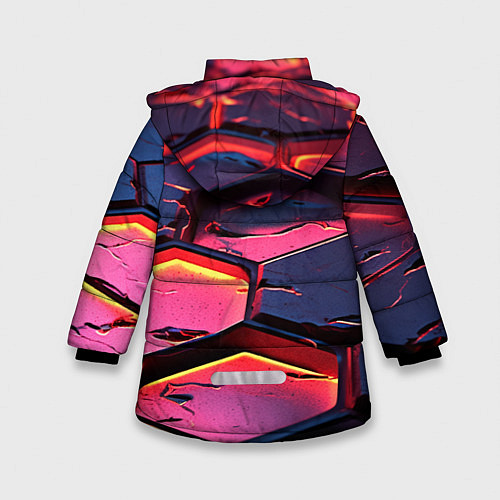Зимняя куртка для девочки Розовые наносоты / 3D-Красный – фото 2