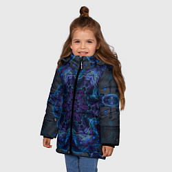 Куртка зимняя для девочки Нанотехнологический паттерн, цвет: 3D-красный — фото 2