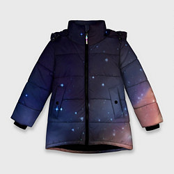 Куртка зимняя для девочки Космическое полотно, цвет: 3D-черный