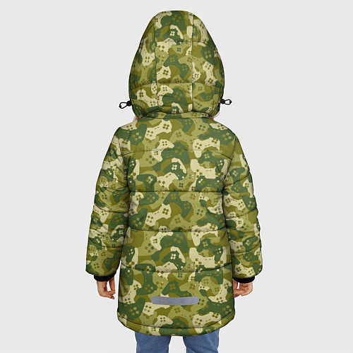 Зимняя куртка для девочки Gamer - камуфляж / 3D-Светло-серый – фото 4