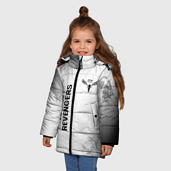 Куртка зимняя для девочки Tokyo Revengers glitch на светлом фоне: надпись, с, цвет: 3D-черный — фото 2