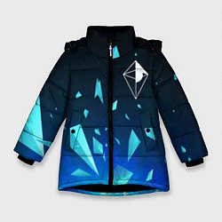 Куртка зимняя для девочки No Mans Sky взрыв частиц, цвет: 3D-черный