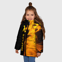 Куртка зимняя для девочки Half-Life - gold gradient: по-вертикали, цвет: 3D-черный — фото 2
