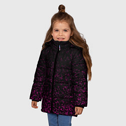 Куртка зимняя для девочки Ночной розовый, цвет: 3D-черный — фото 2