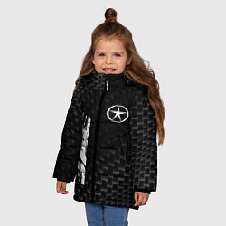 Куртка зимняя для девочки JAC карбоновый фон, цвет: 3D-черный — фото 2