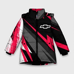 Куртка зимняя для девочки Chevrolet fast lines, цвет: 3D-черный