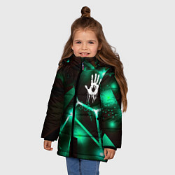 Куртка зимняя для девочки Death Stranding разлом плит, цвет: 3D-черный — фото 2