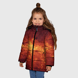 Куртка зимняя для девочки Огненная галактика, цвет: 3D-светло-серый — фото 2