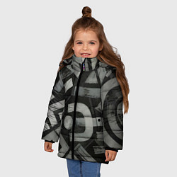 Куртка зимняя для девочки Шрифтовые узоры, цвет: 3D-красный — фото 2