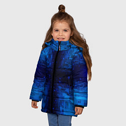 Куртка зимняя для девочки Тёмно-синие множества фигур, цвет: 3D-светло-серый — фото 2