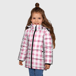 Куртка зимняя для девочки Барби-розовый: клетка, цвет: 3D-черный — фото 2