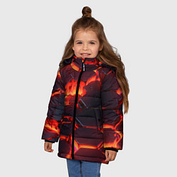 Куртка зимняя для девочки Огненные наносоты, цвет: 3D-красный — фото 2