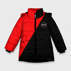 Куртка зимняя для девочки Mass Effect n7 game computer, цвет: 3D-черный