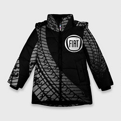 Куртка зимняя для девочки Fiat tire tracks, цвет: 3D-черный