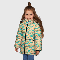 Куртка зимняя для девочки Озера паттерн, цвет: 3D-светло-серый — фото 2
