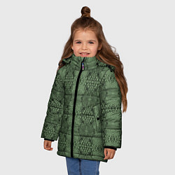 Куртка зимняя для девочки Крокодиловый стиль, цвет: 3D-черный — фото 2