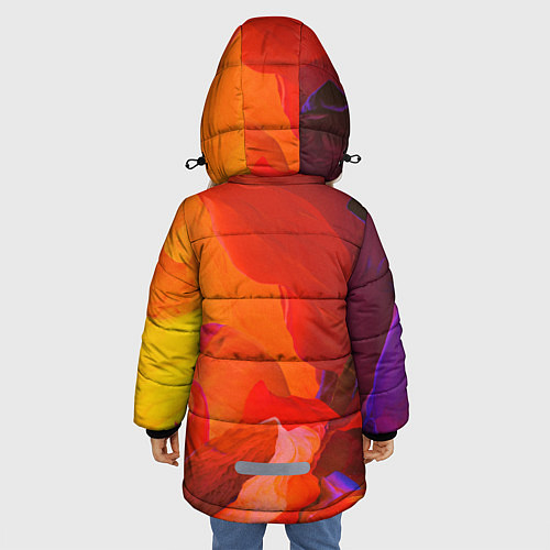 Зимняя куртка для девочки Красно-оранжевый камень / 3D-Светло-серый – фото 4