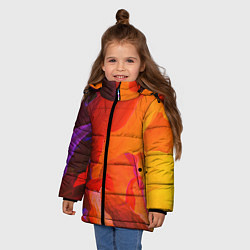 Куртка зимняя для девочки Красно-оранжевый камень, цвет: 3D-светло-серый — фото 2