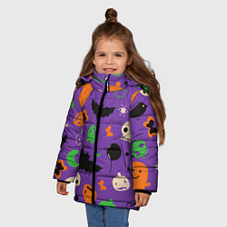 Куртка зимняя для девочки Halloween style, цвет: 3D-светло-серый — фото 2