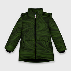 Зимняя куртка для девочки Зеленое размытие абстракция