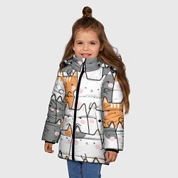 Куртка зимняя для девочки Семья котиков, цвет: 3D-черный — фото 2
