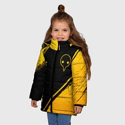 Куртка зимняя для девочки Evangelion - gold gradient: надпись, символ, цвет: 3D-черный — фото 2