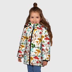 Куртка зимняя для девочки Лесное царство - паттерн, цвет: 3D-светло-серый — фото 2