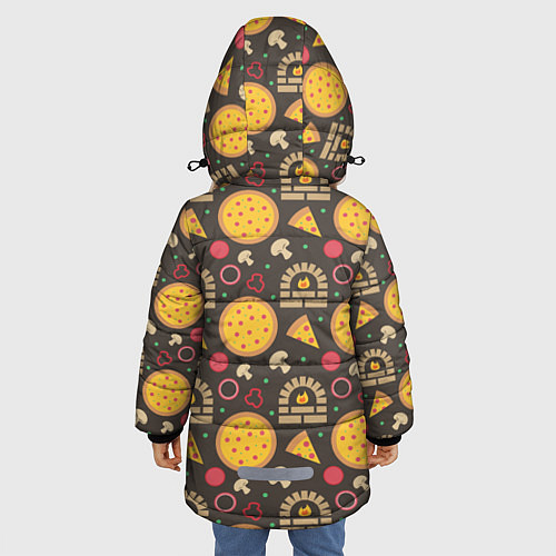 Зимняя куртка для девочки Пицца из печи / 3D-Светло-серый – фото 4