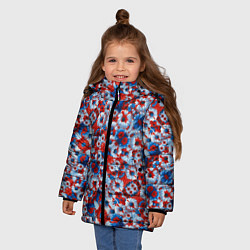 Куртка зимняя для девочки Цветы России, цвет: 3D-черный — фото 2