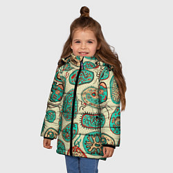 Куртка зимняя для девочки Бактерии, цвет: 3D-светло-серый — фото 2