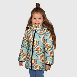 Куртка зимняя для девочки Пюрешка с сосисками, цвет: 3D-черный — фото 2