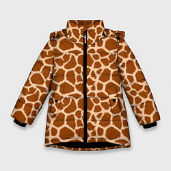 Куртка зимняя для девочки Шкура Жирафа - Giraffe, цвет: 3D-черный