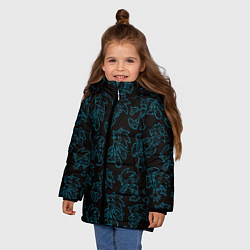 Куртка зимняя для девочки Соник паттерн, цвет: 3D-черный — фото 2