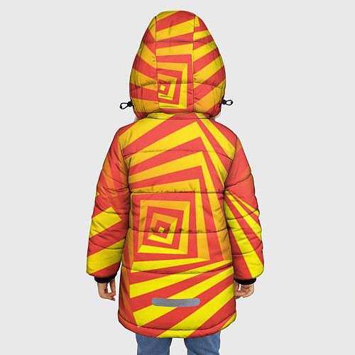 Зимняя куртка для девочки Оптическая иллюзия вглубь / 3D-Светло-серый – фото 4