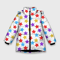 Зимняя куртка для девочки Разноцветные звезды