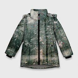 Зимняя куртка для девочки Тени деревьев и краски