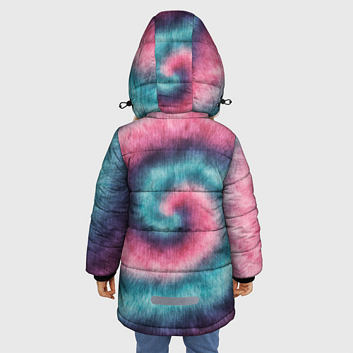 Зимняя куртка для девочки Тай дай космос / 3D-Светло-серый – фото 4