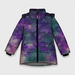 Куртка зимняя для девочки Космос День и ночь, цвет: 3D-светло-серый