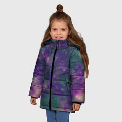 Куртка зимняя для девочки Космос День и ночь, цвет: 3D-светло-серый — фото 2