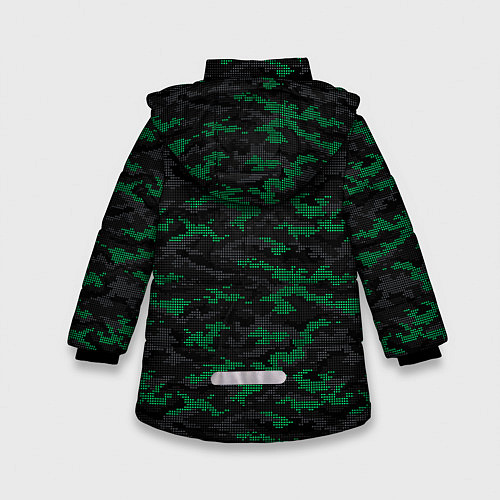 Зимняя куртка для девочки Точечный камуфляжный узор Spot camouflage pattern / 3D-Светло-серый – фото 2