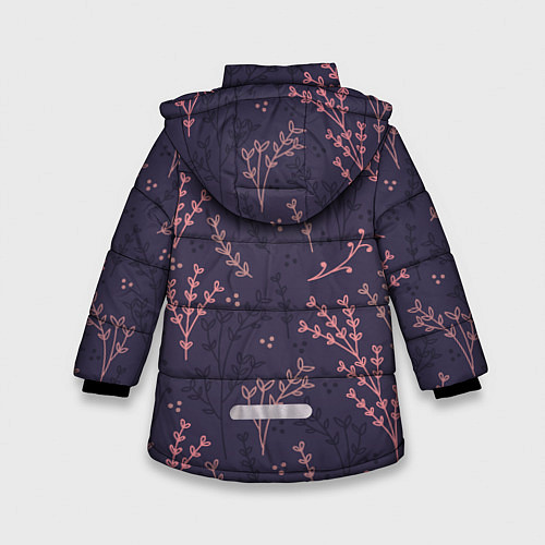 Зимняя куртка для девочки Розовые веточки / 3D-Красный – фото 2