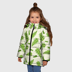 Куртка зимняя для девочки Лесной зеленый папоротник, цвет: 3D-красный — фото 2