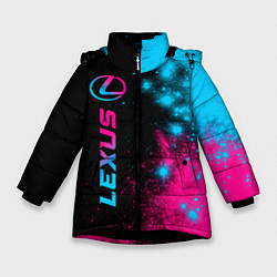 Куртка зимняя для девочки Lexus - neon gradient: по-вертикали, цвет: 3D-черный