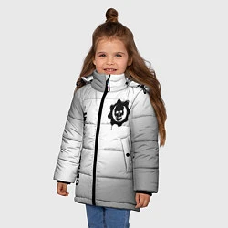Куртка зимняя для девочки Gears of War glitch на светлом фоне: надпись, симв, цвет: 3D-черный — фото 2