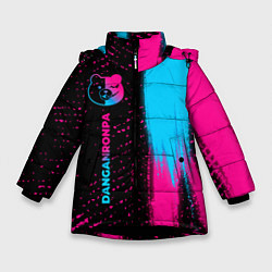 Куртка зимняя для девочки Danganronpa - neon gradient: по-вертикали, цвет: 3D-черный