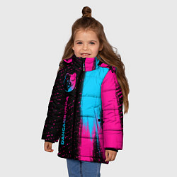 Куртка зимняя для девочки Danganronpa - neon gradient: по-вертикали, цвет: 3D-черный — фото 2