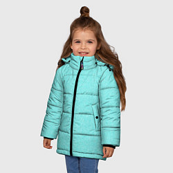 Куртка зимняя для девочки Нежный голубой однотонный рябь, цвет: 3D-светло-серый — фото 2